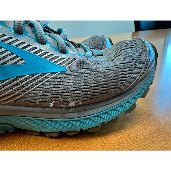 Brooks Ghost 10 Gray Aqua Teal 1202461B038 Athletic Sneakers Sz 8.5 Wide - Picture 9 of 12